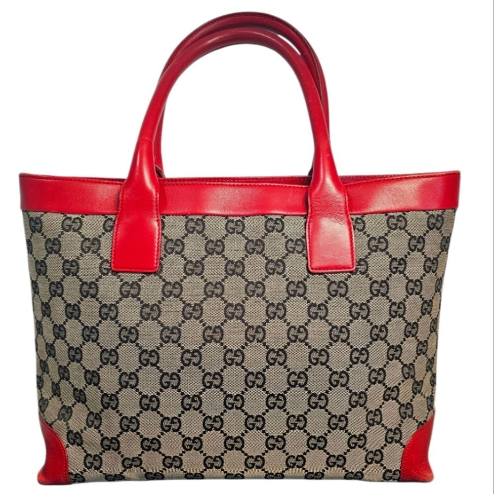 Gucci Monogram Tote, Shoulder Bag, Leather Trim